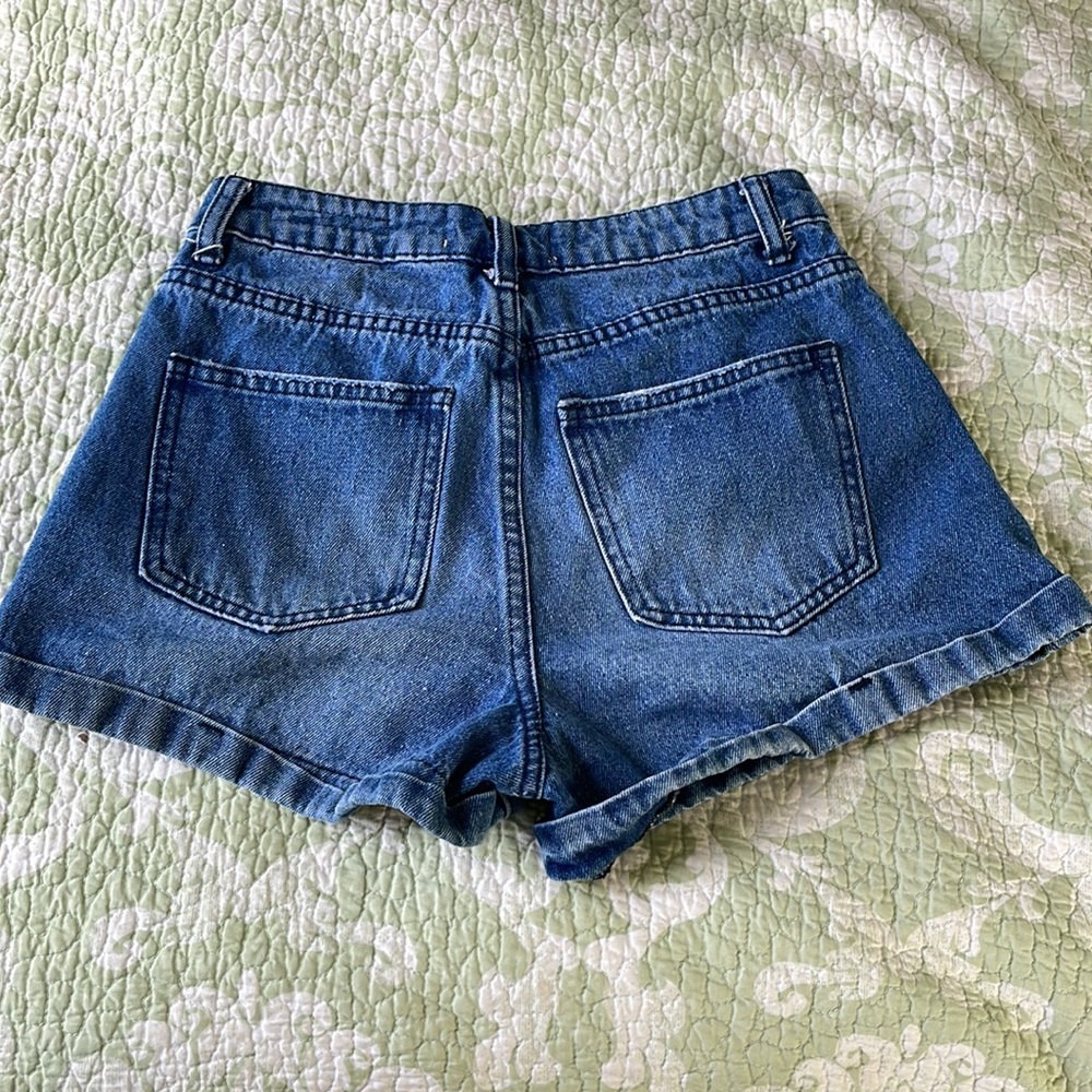 PACSUN Blue Denim Shorts Size 0 - Picture 6 of 8